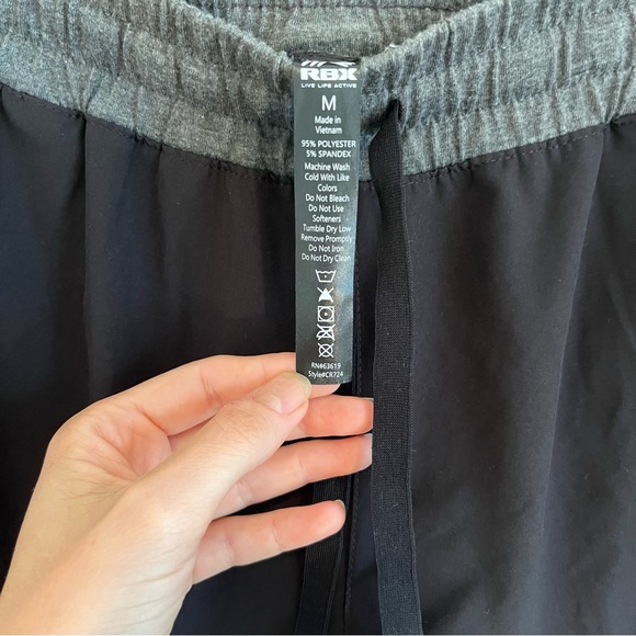 RBX lightweight joggers black with grey waist band - Picture 4 of 7